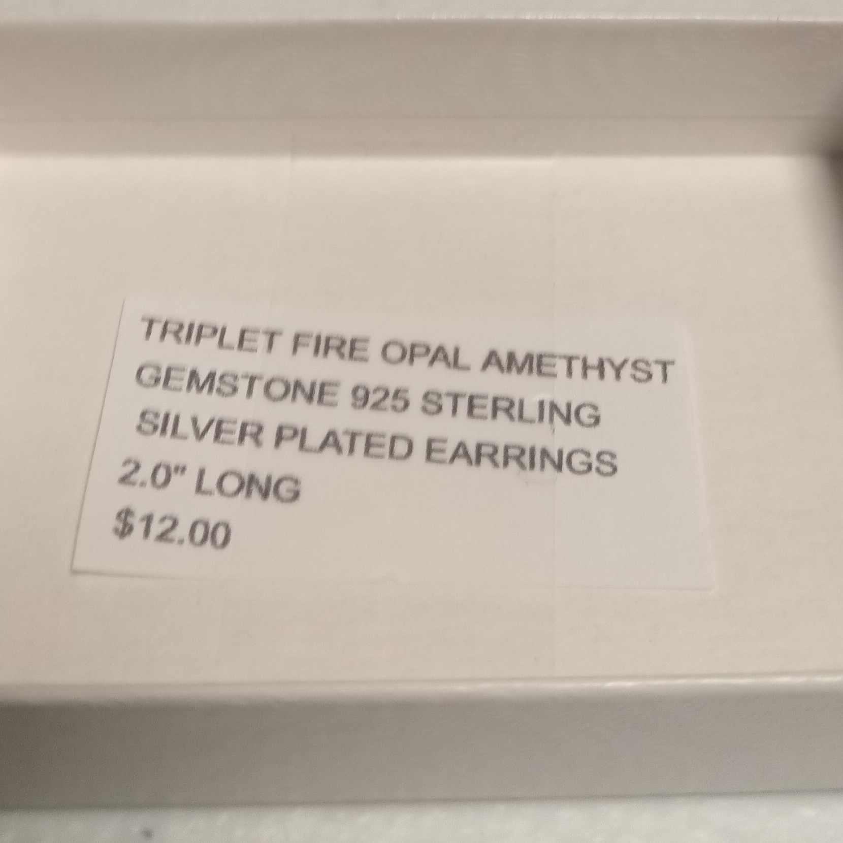Triplet Fire Opal Amethyst Gemstone 925 Sterling Silver Plated Earrings